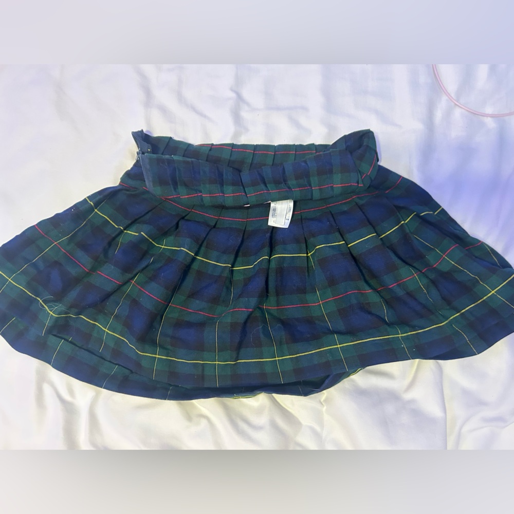 Lands' End Blue Green plaid Pleated uniform (high wasted) Skirt